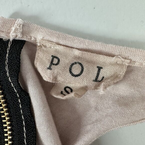 POL Tank Top Shirt Womens Small Pink Casual Minimalist Soft Stretch Zipper - Picture 5 of 10